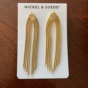 Nickel & Suede Gold Earrings